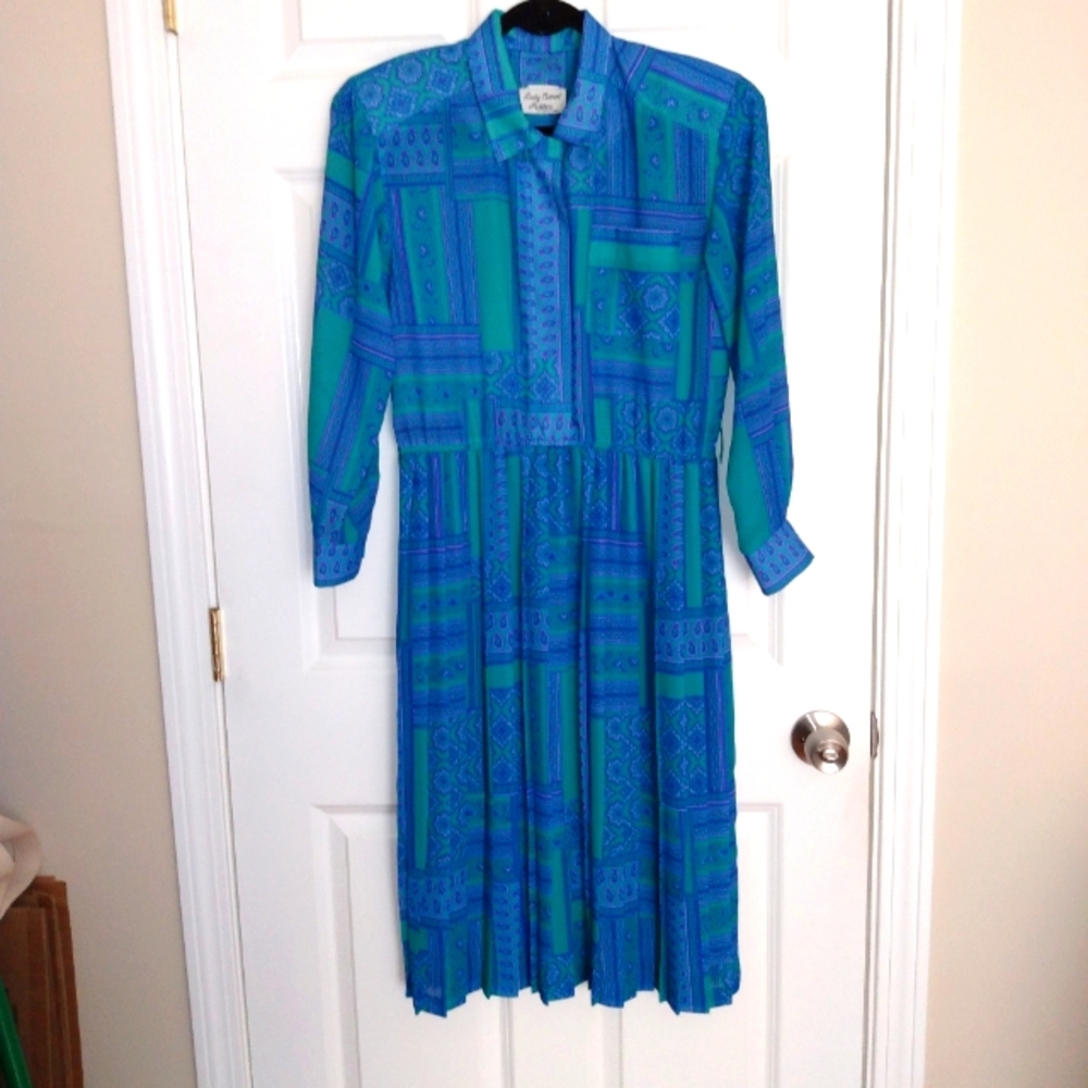 Vintage Lady Carol Petites Polyester Midi Dress